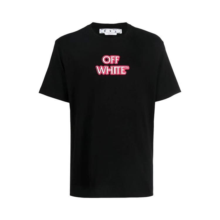 Off-White Emotion Neon Slim Shorts-Sleeve T-Shirt Black/Pink