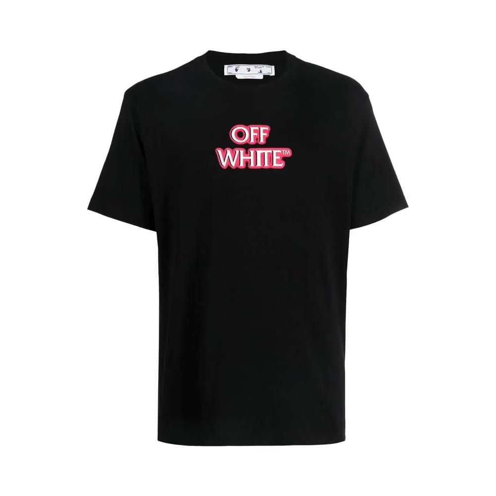Off-White Emotion Neon Slim Shorts-Sleeve T-Shirt Black/Pink