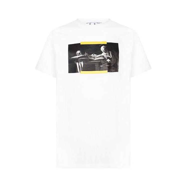 Off-White Caravaggio Painting Shorts-Sleeve Slim T-Shirt White/Multi