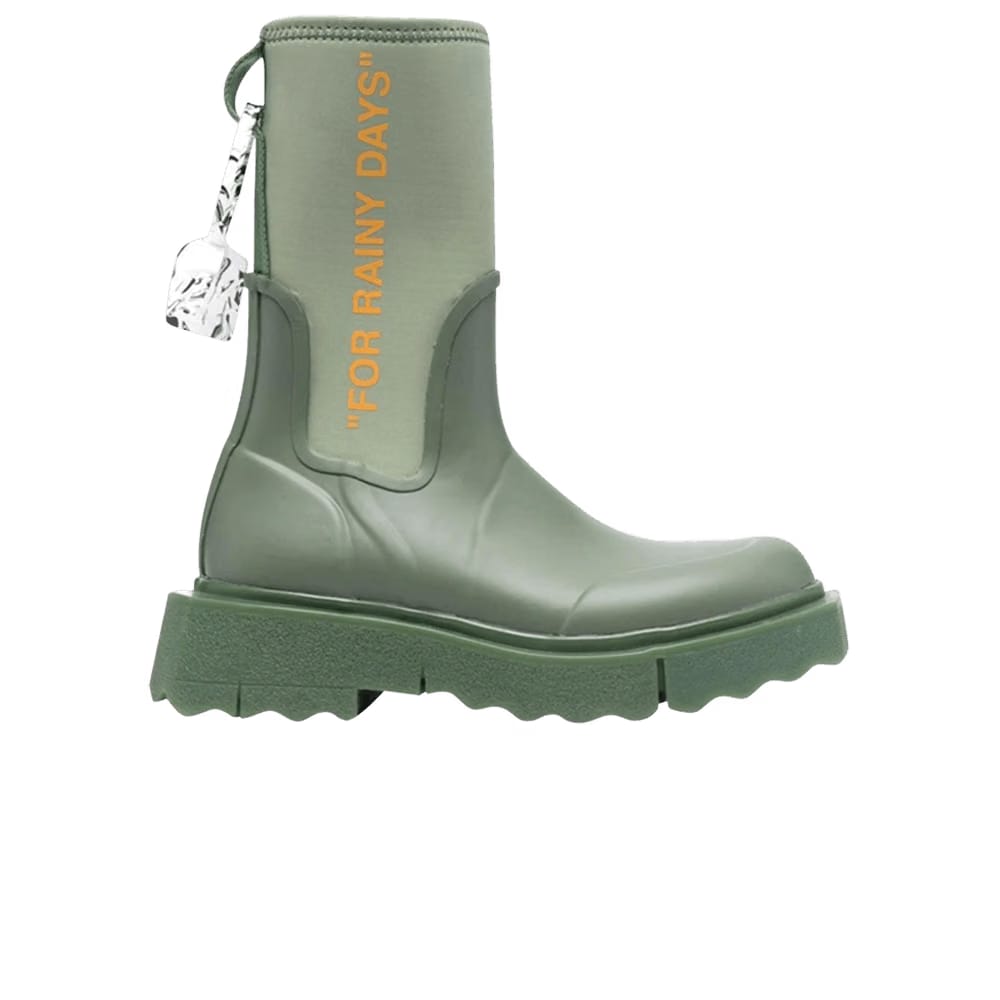 Off-White Wmns Zip-Tie Rain Boot 'For Rainy Days - Green'