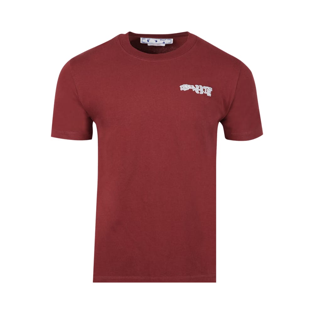 Off-White Carlos Arrow Slim Shorts-Sleeve T-Shirt Burgundy