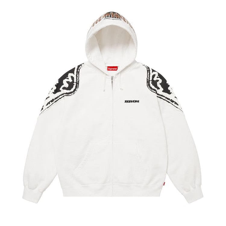 Supreme Wings Zip Up Hoodie White