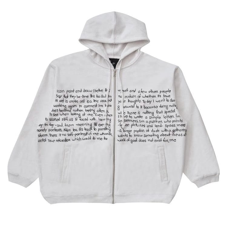Glass Cypress Zip Up Hoodie White