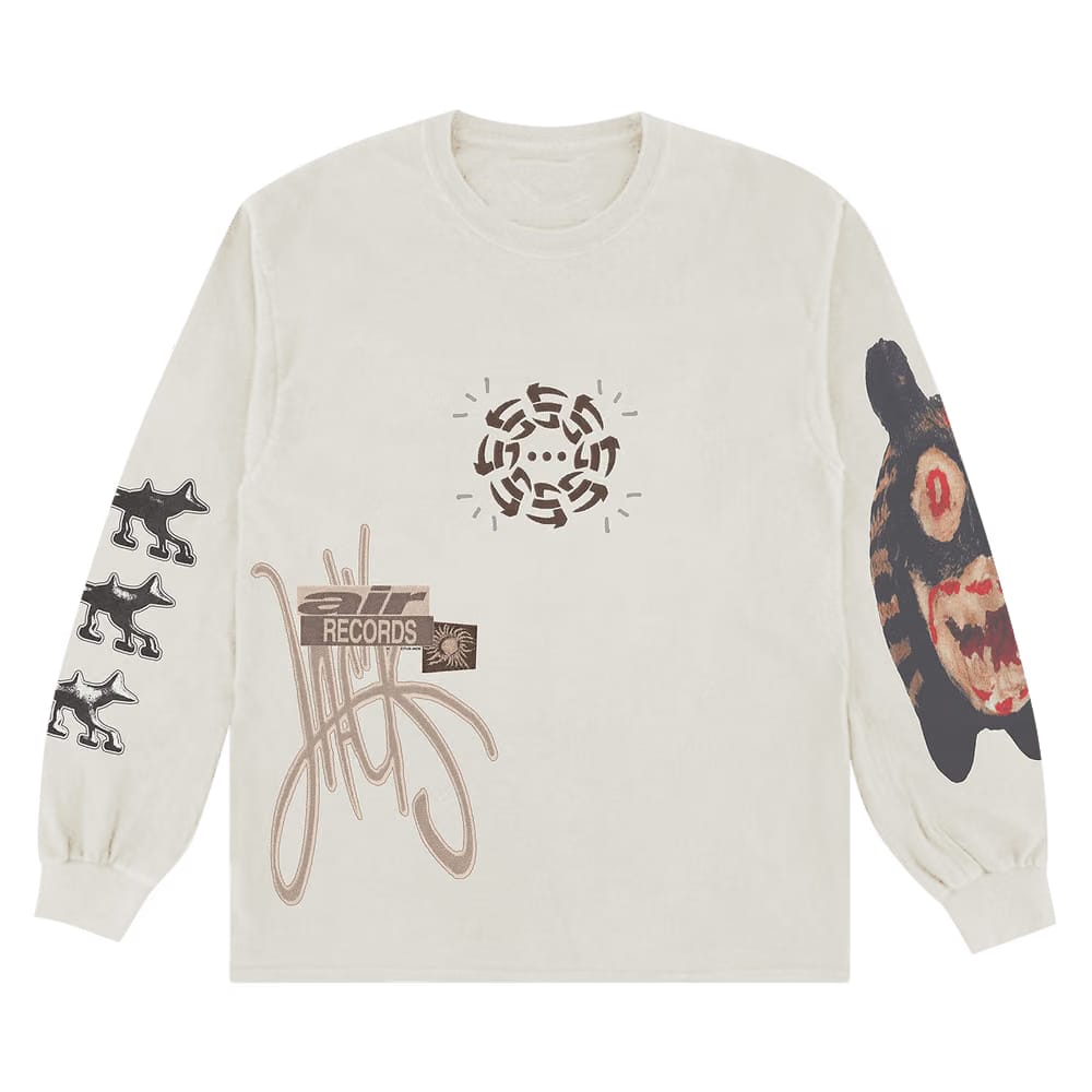 Cactus Jack by Travis Scott Air Records Long-Sleeve T-Shirt Off White
