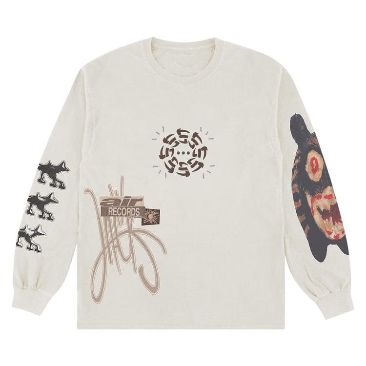 Cactus Jack by Travis Scott Air Records Long-Sleeve T-Shirt Off White