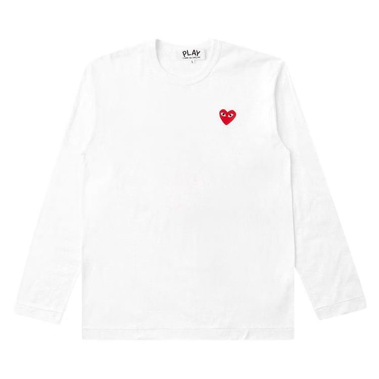 Comme des Garçons PLAY Emblem Long-Sleeve T-Shirt White