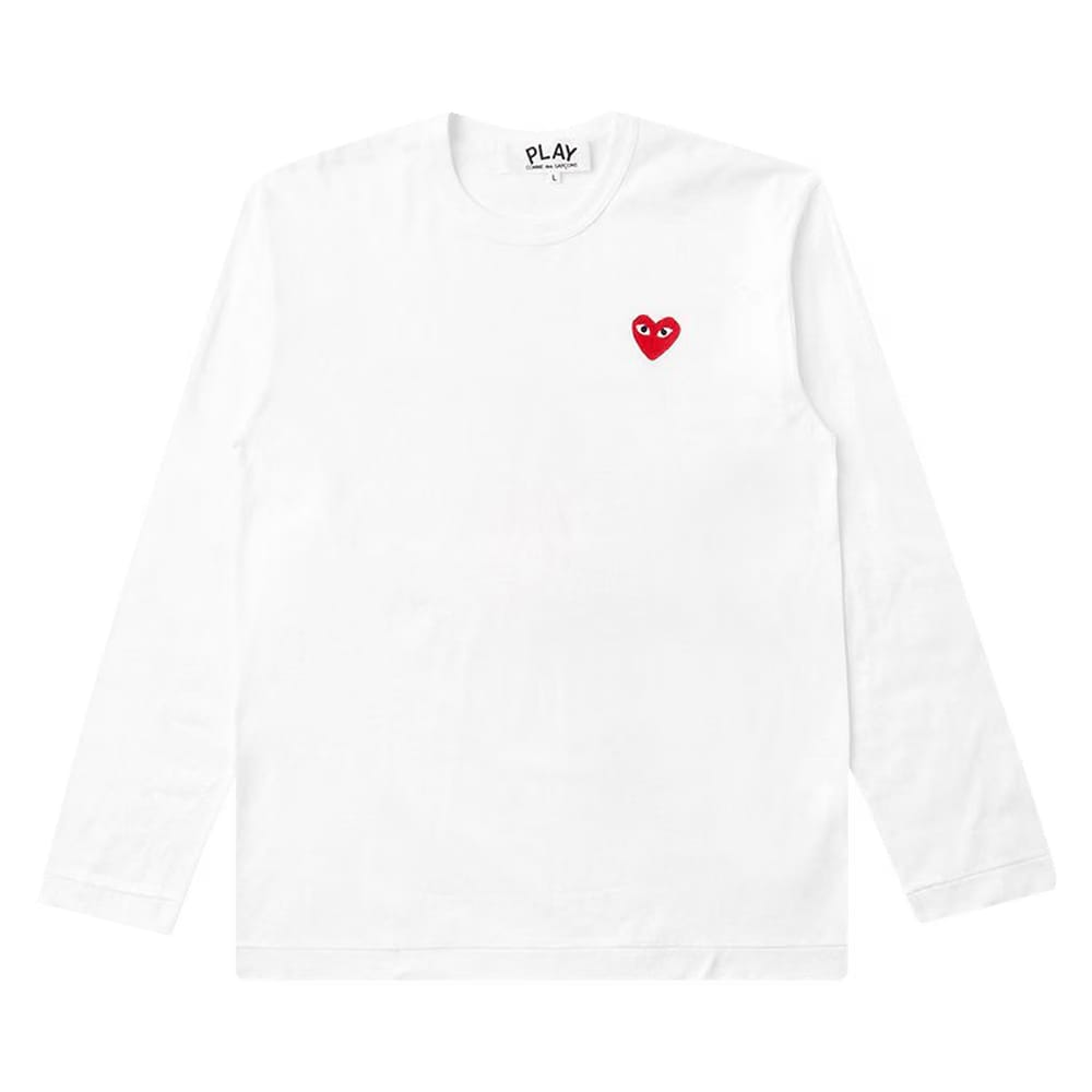 Comme des Garçons PLAY Emblem Long-Sleeve T-Shirt White