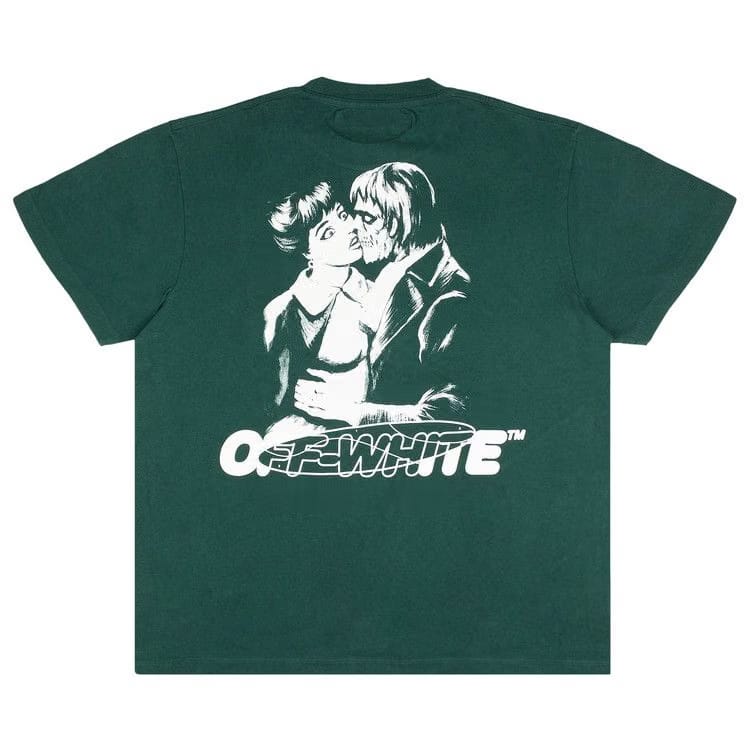 Off-White Kiss 21 Shorts-Sleeve Over T-Shirt Green/White
