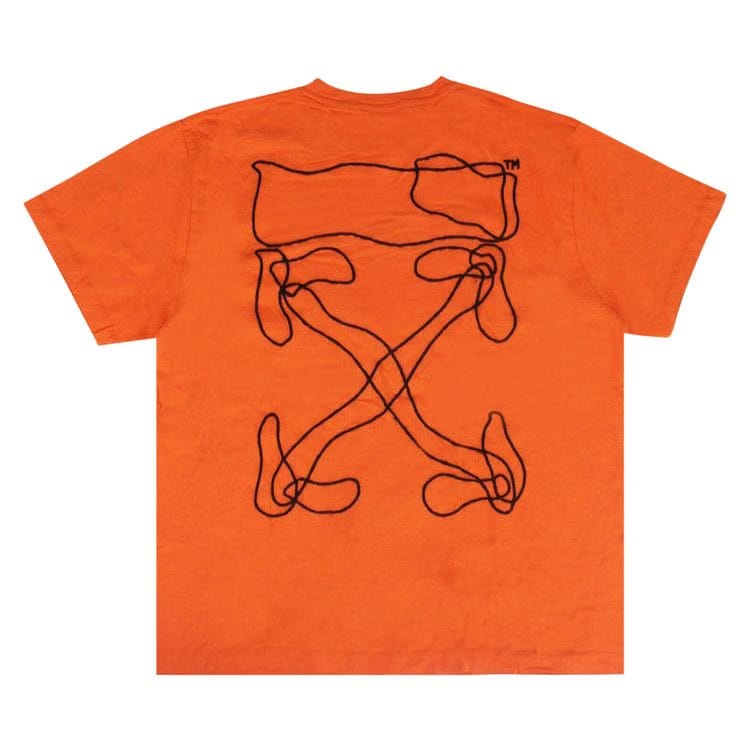 Off-White Abstract Arrows Shorts Sleeve Over T-Shirt Orange
