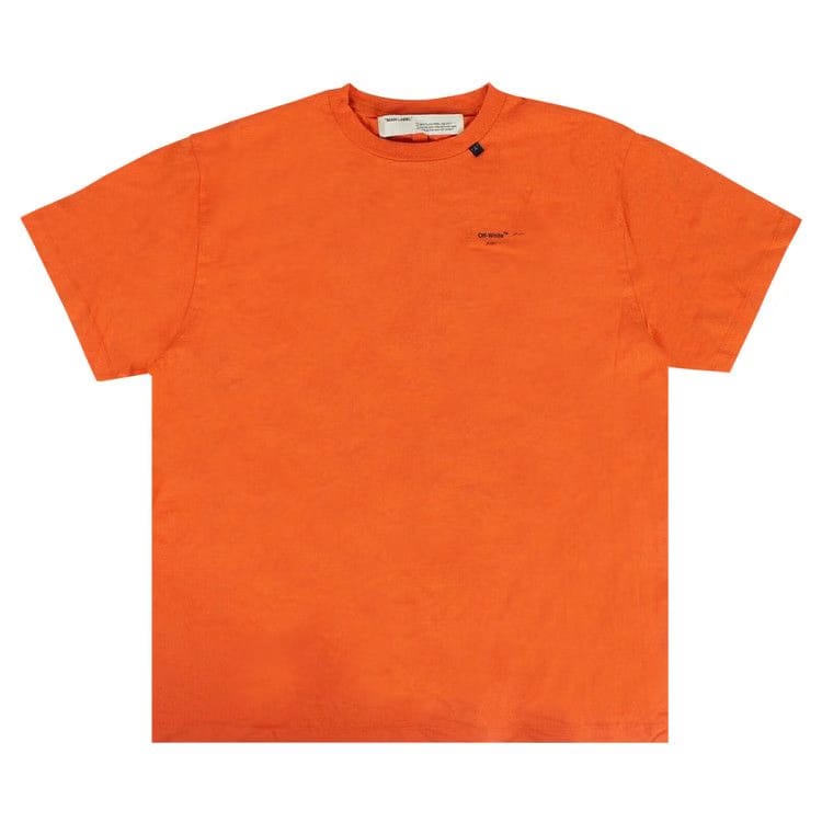 Off-White Abstract Arrows Shorts Sleeve Over T-Shirt Orange