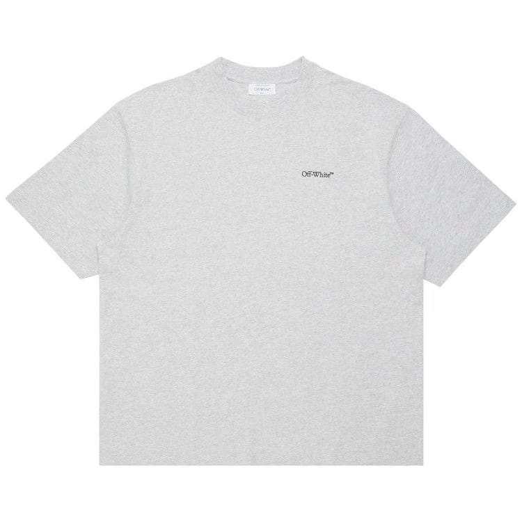 Off-White Windy Arrow Skate Shorts-Sleeve T-Shirt Light Grey Marl