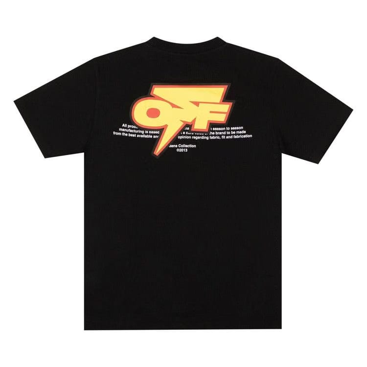 Off-White Thunder Slim Shorts-Sleeve T-Shirt Black/Yellow