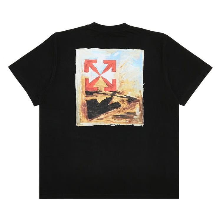 Off-White Arrow On Canvas Shorts-Sleeve Over T-Shirt Black/Multicolor