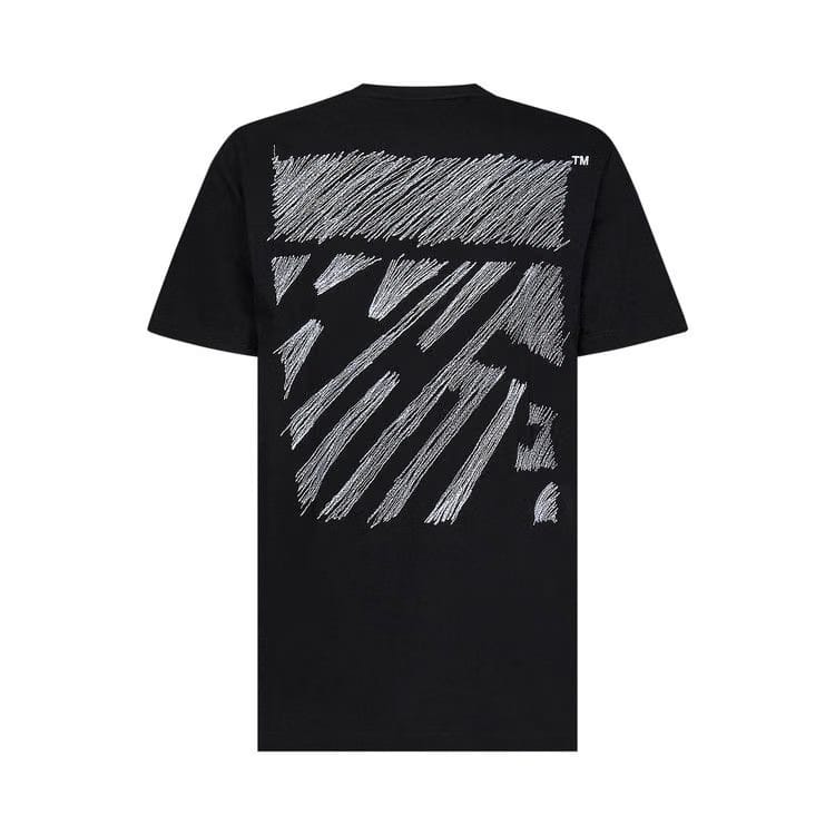 Off-White Scribble Diag Slim Shorts-Sleeve T-Shirt Black/White