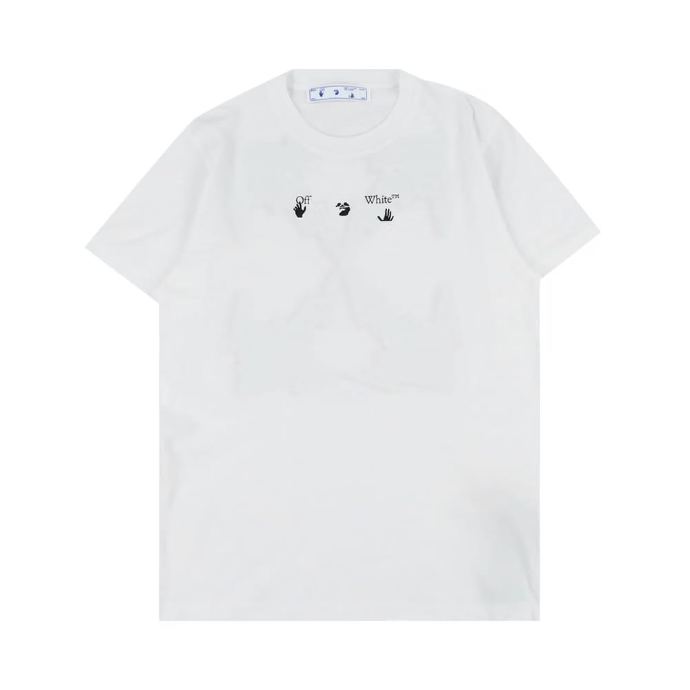 Off-White Bolt Arrow Shorts-Sleeve Slim T-Shirt White/Green