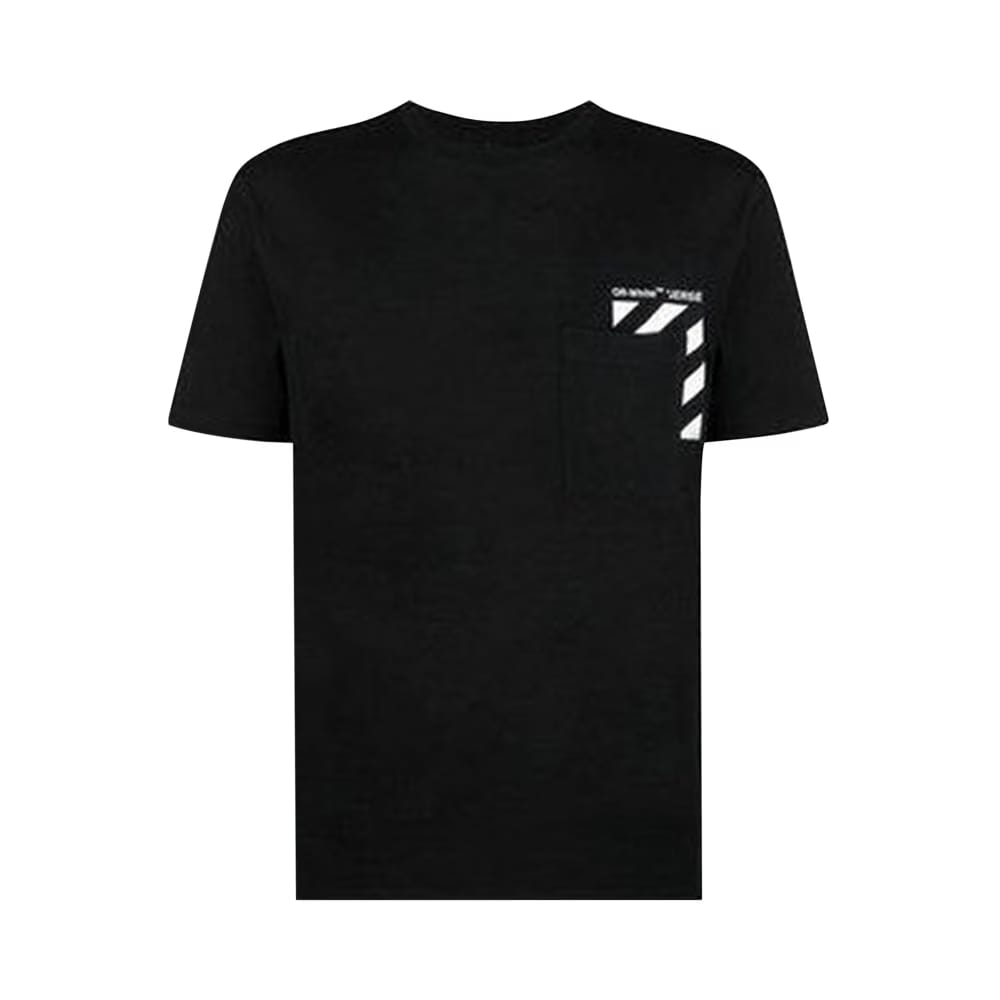 Off-White Diag Slim Shorts-Sleeve T-Shirt Black/White