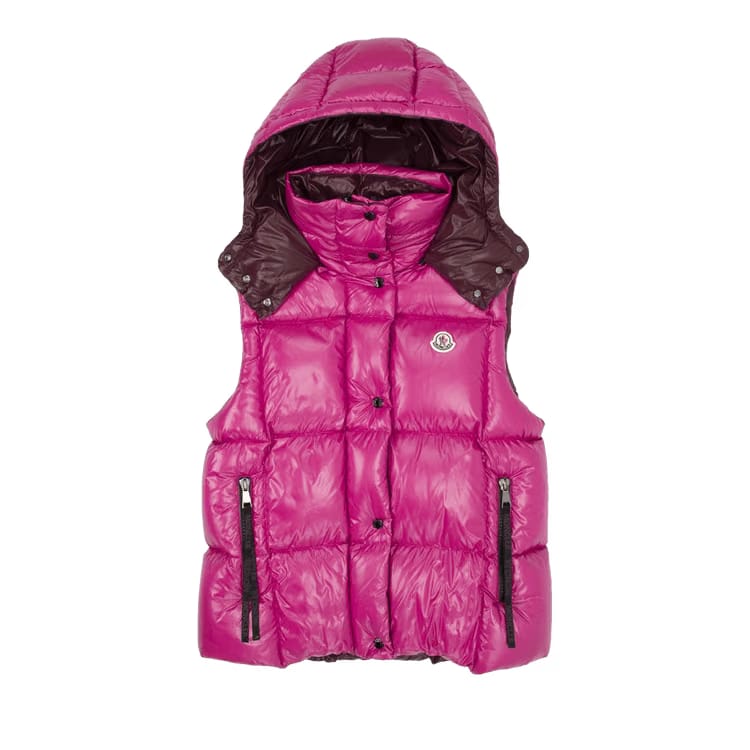 Moncler Luzule Oversized Puffer Vest Fuchsia/Berry