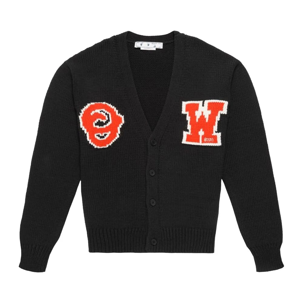 Off-White Patch Knit Cardigan Black/Orange