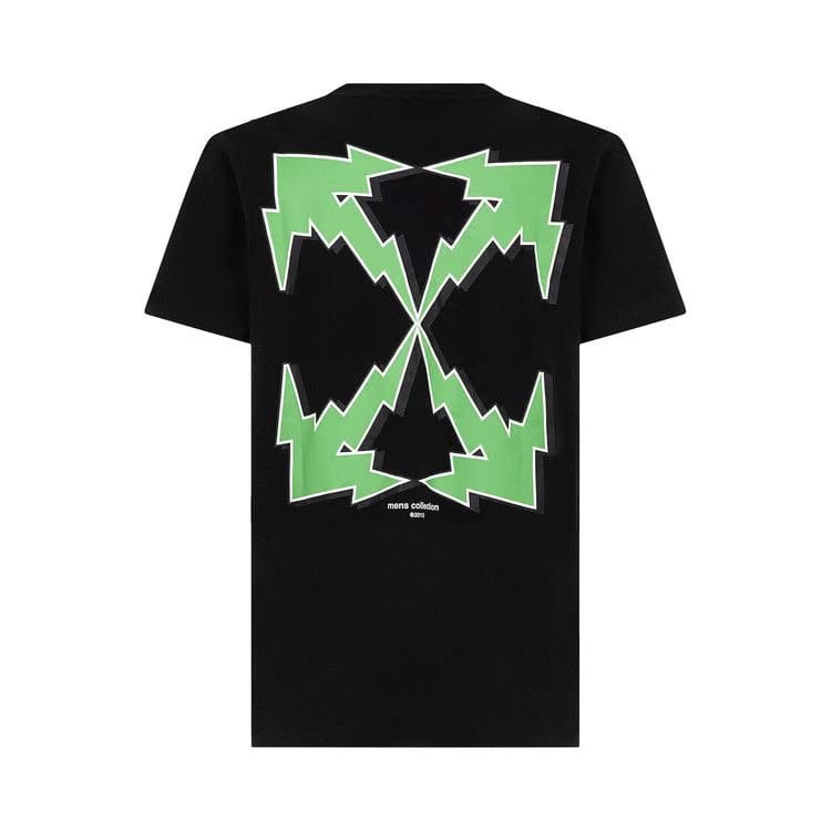 Off-White Bolt Arrow Shorts-Sleeve Slim T-Shirt Black/Green