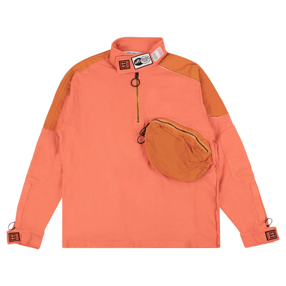 Off-White Parachute Half Zip Sweatshirt Coral