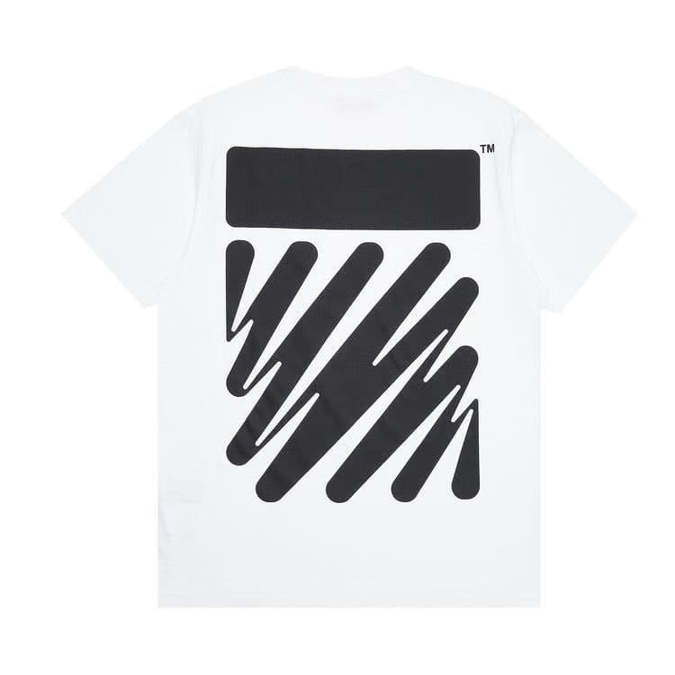 Off-White Wave Diag Slim Shorts-Sleeve T-Shirt White/Black