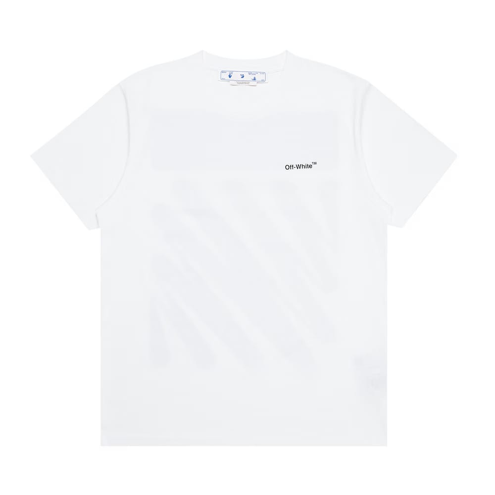 Off-White Wave Diag Slim Shorts-Sleeve T-Shirt White/Black