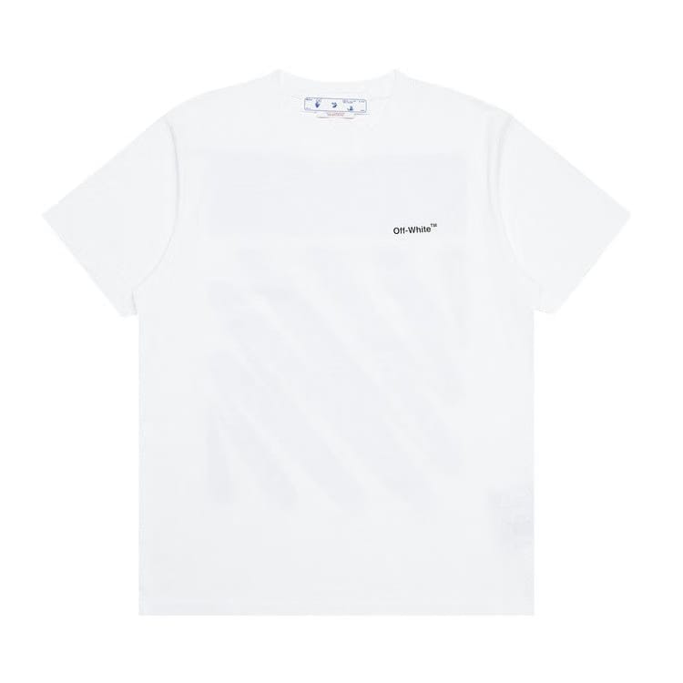 Off-White Wave Diag Slim Shorts-Sleeve T-Shirt White/Black