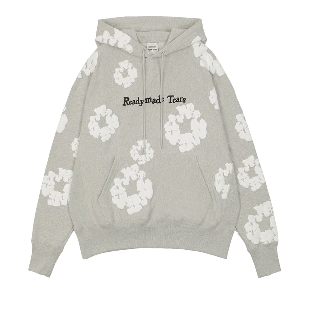 READYMADE x Denim Tears Cotton Wreath Hoodie Gray/White