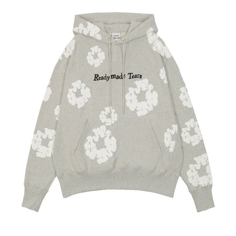 READYMADE x Denim Tears Cotton Wreath Hoodie Gray/White