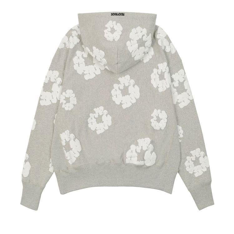 READYMADE x Denim Tears Cotton Wreath Hoodie Gray/White
