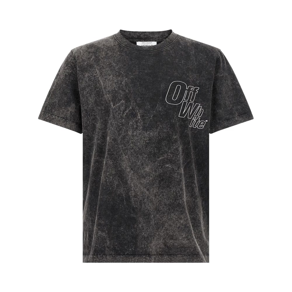 Off-White Outline Arrow Slim Shorts-Sleeve T-Shirt Vintage Black