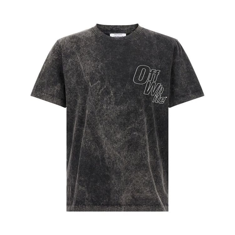 Off-White Outline Arrow Slim Shorts-Sleeve T-Shirt Vintage Black