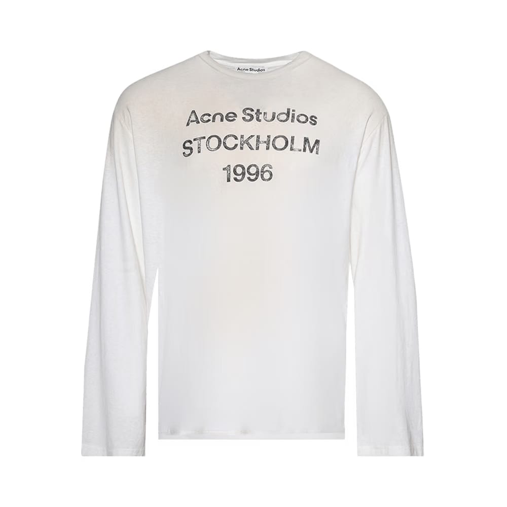 Acne Studios Logo Long-Sleeve T-Shirt Dusty White