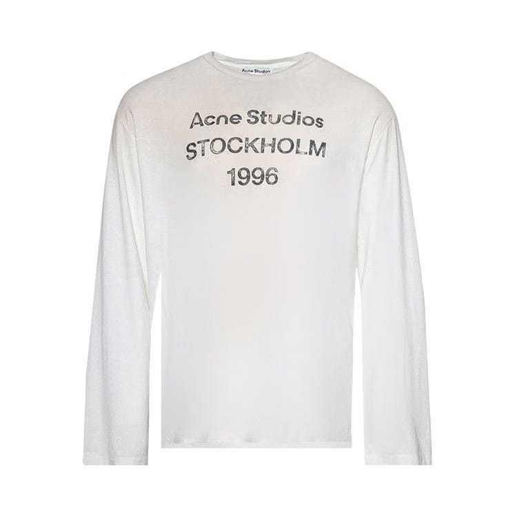 Acne Studios Logo Long-Sleeve T-Shirt Dusty White