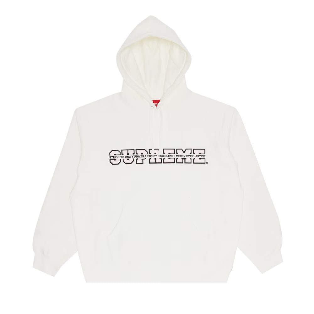 Supreme Collegiate Acronym Hoodie White