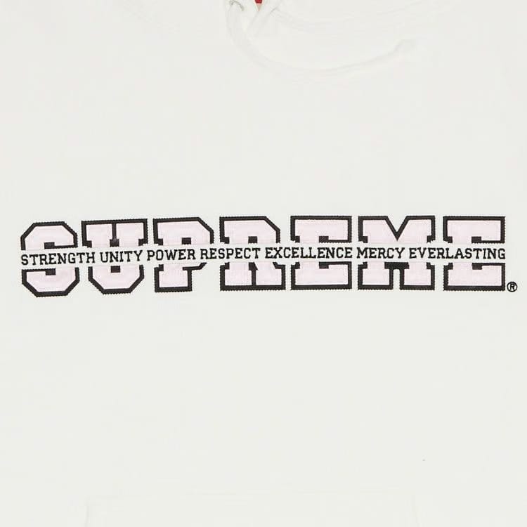 Supreme Collegiate Acronym Hoodie White