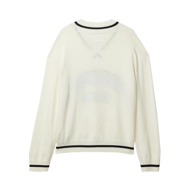 MM6 Maison Margiela Varsity Jaquard V-Neck Off White