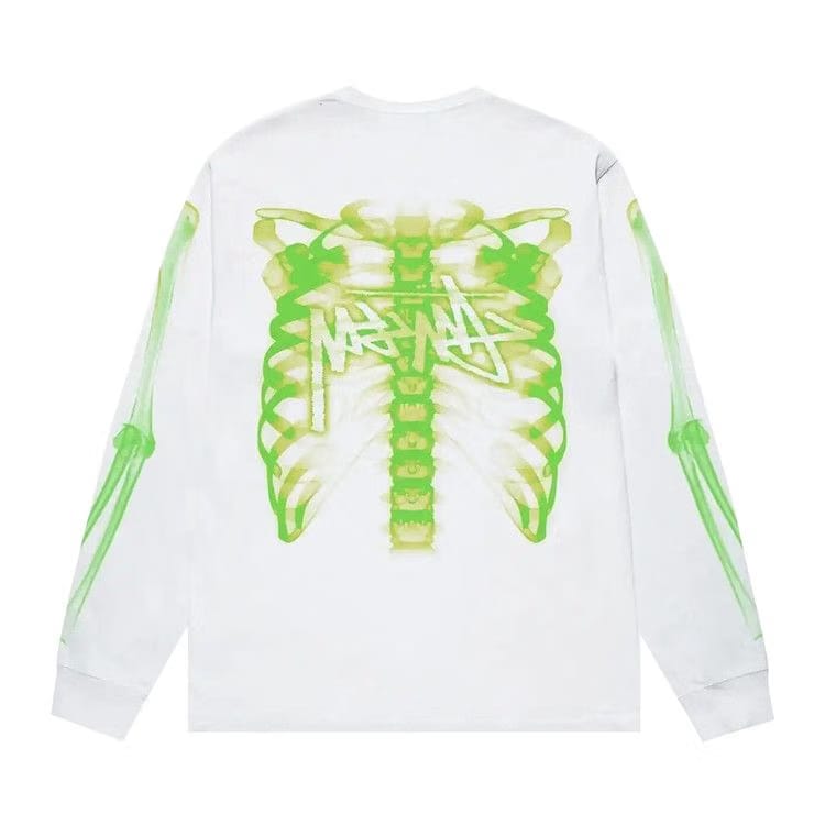 Stussy Rib Cage 3M Long-Sleeve T-Shirt White
