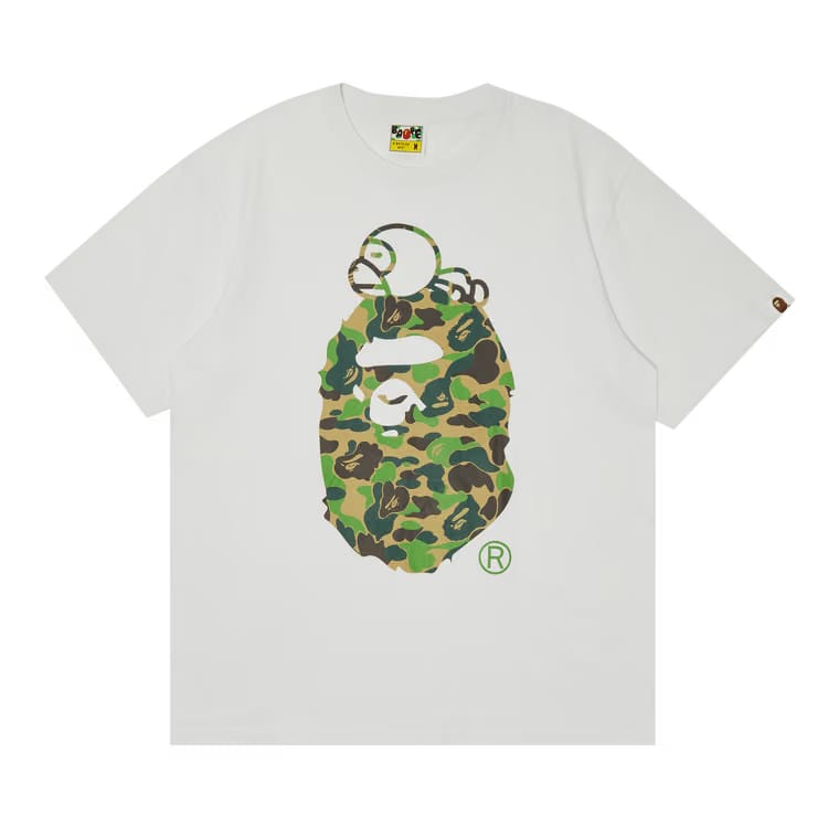 BAPE ABC Camo Milo On Big Ape T-Shirt White/Green