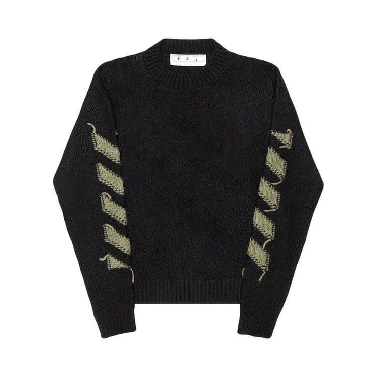 Off-White Reverse Arrow Diag Knit Crewneck Black/Green