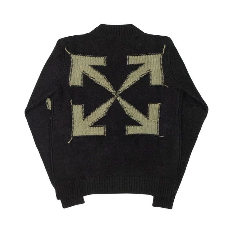 Off-White Reverse Arrow Diag Knit Crewneck Black/Green