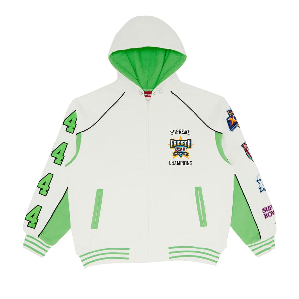 Supreme Playoffs Zip Up Hoodie White