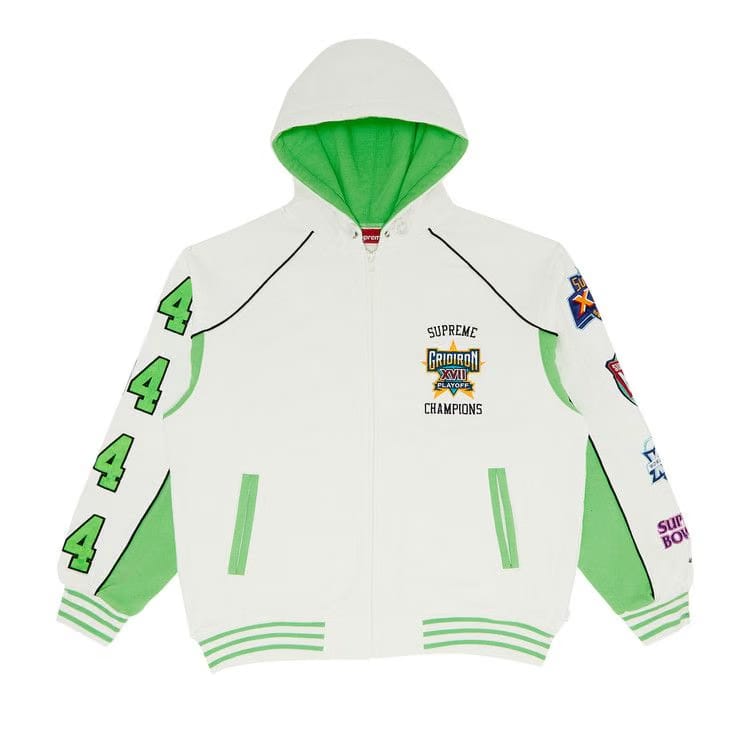 Supreme Playoffs Zip Up Hoodie White