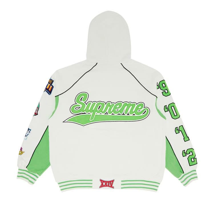 Supreme Playoffs Zip Up Hoodie White