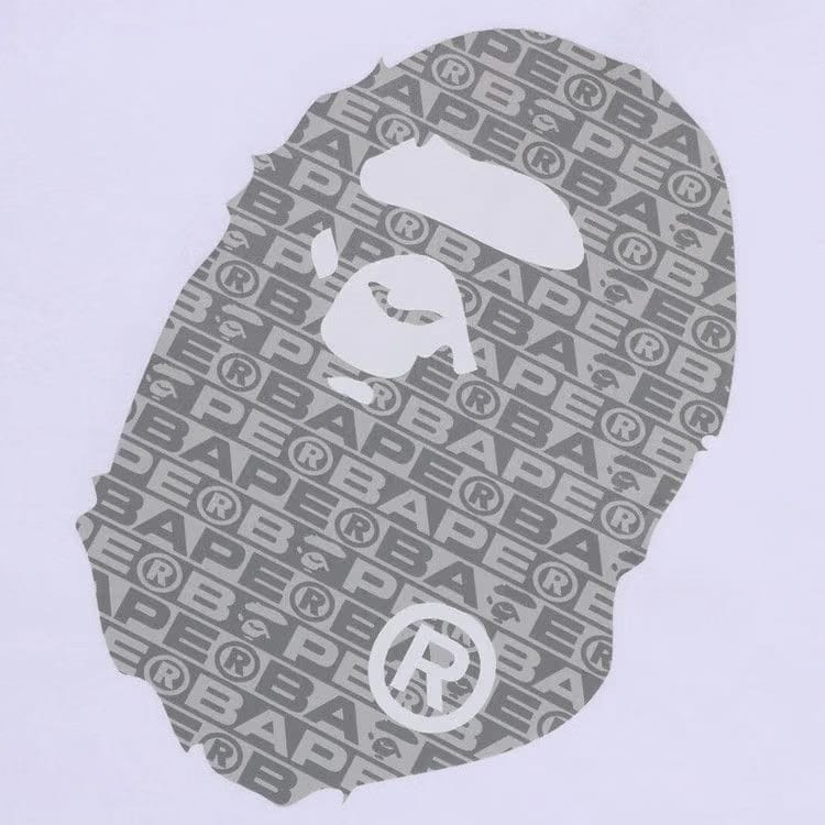 BAPE Lux Sport Pattern Ape Head Relaxed Fit T-Shirt White