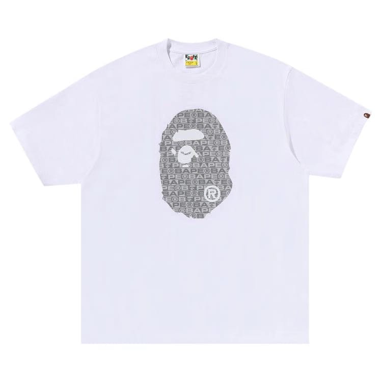 BAPE Lux Sport Pattern Ape Head Relaxed Fit T-Shirt White