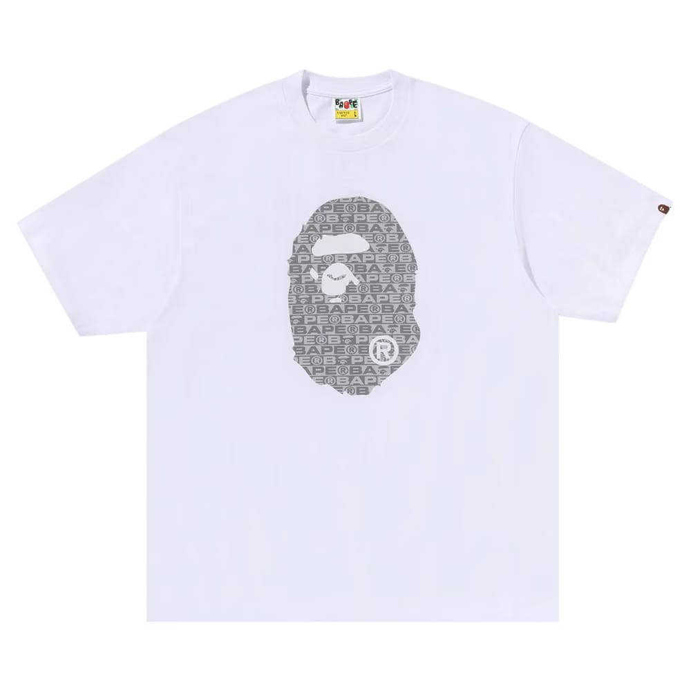 BAPE Lux Sport Pattern Ape Head Relaxed Fit T-Shirt White