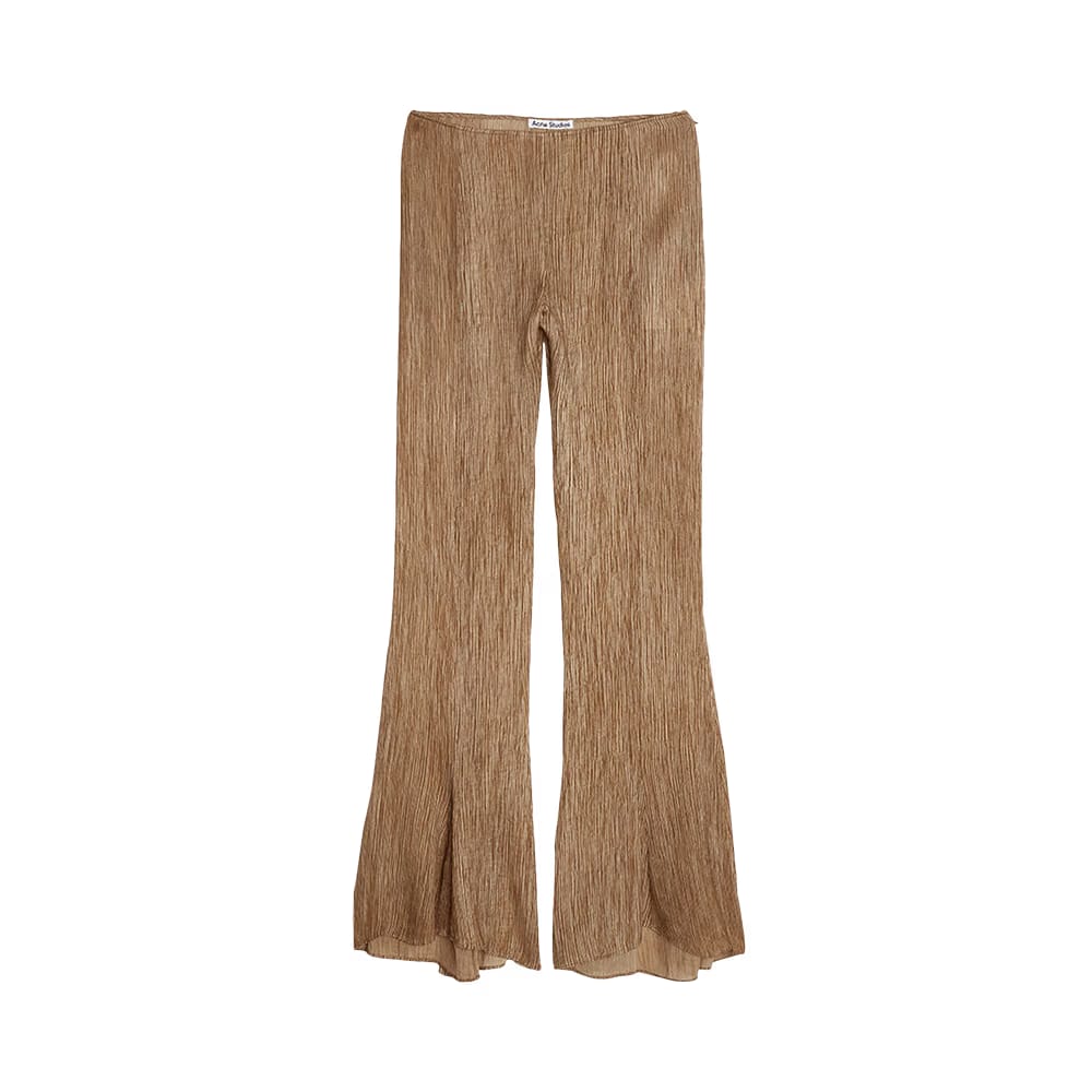 Acne Studios Soft Satin Print Pants Caramel Brown