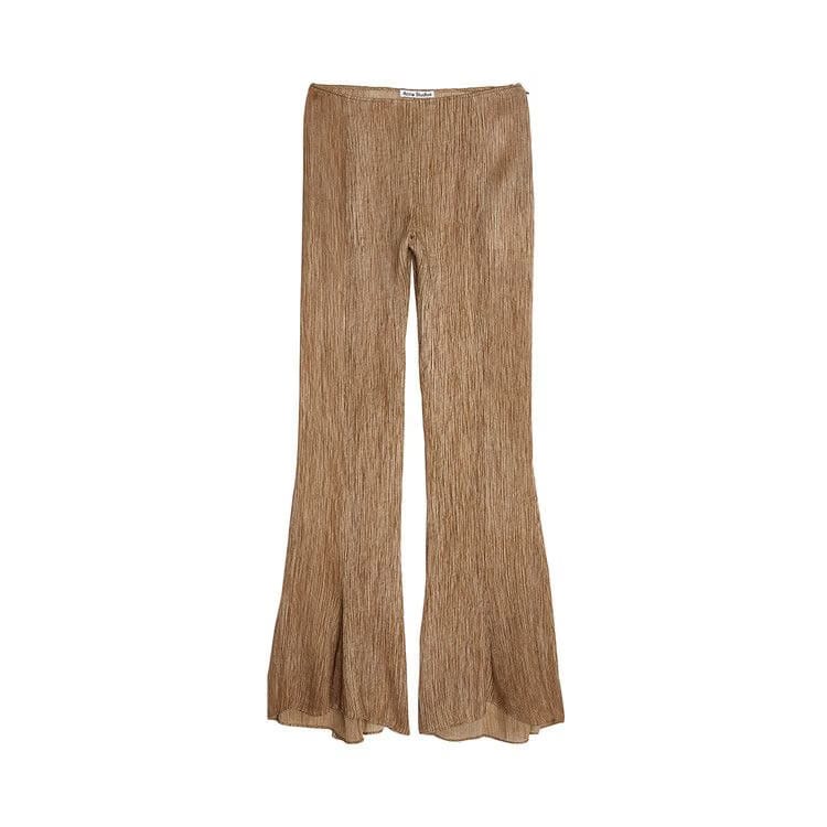 Acne Studios Soft Satin Print Pants Caramel Brown