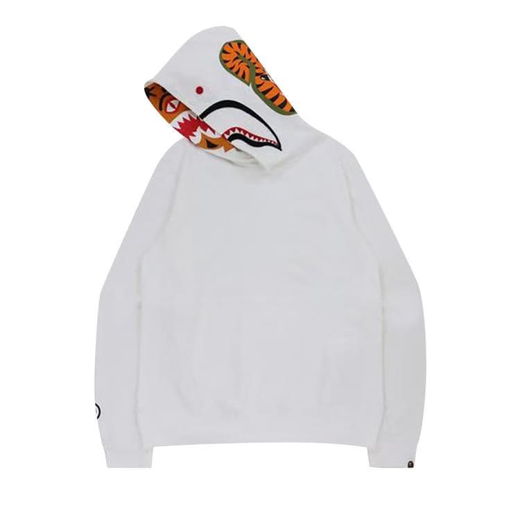 BAPE Shark x Tiger Pullover Hoodie White